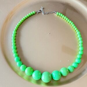 Green Beaded Statement Necklace - Women Jewelry